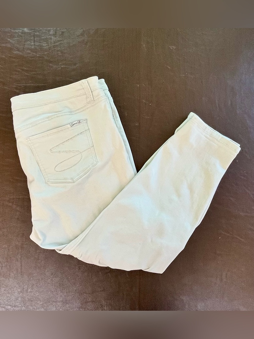 Seven7 Luxe Skinny Easy Fit jeans in stretchy mint green (Size 16) $129 MSRP